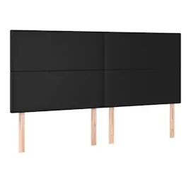 vidaXL Boxspringbett mit Matratze & LED Schwarz 160x200 cm Kunstleder