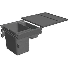 ninka Mülltrennsystem Set eins2fünf - Einbaumülleimer 1 Fach mit Ablageschale für KB 500/NL 400, grau - Ninka