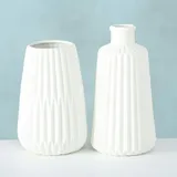 Boltze Vase Esko 2er-Set, weiß