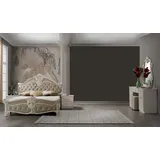 Interdesign24 Schlafzimmer-Set Aurora, (inkl. Bett 160 x 200 cm mit gepolstertem Kopf- und Fußteil und 2 Nachtkonsolen, im klassischen Barock Stil), in Cremeweiß/Beige