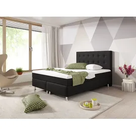 Inter Boxspringbett - schwarz - H3 - 140x200 cm