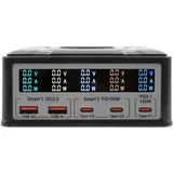 Exsys EX-1107 Multiport High Power Charger mit QI 15W und USB-C PD mit max. 260W