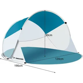 TRIZAND Pop up Strandmuschel Strandzelt Zubehör Tragetasche UV Schutz Windschutz Wurfzelt 2-3 Personen 20974 - Blau