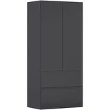 Rauch »Kleiderschrank Schrank Garderobe Wäscheschrank COSTA in 3 Breiten« viel Platz, grifflose Front und Push-to-Open Funktion MADE IN GERMANY, grau