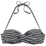 s.Oliver Bandeau-Bikini-Top Damen schwarz-weiß-gestreift, Gr.38 Cup B,