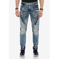 Cipo & Baxx Straight-Jeans im lässigen Biker-Look blau 34