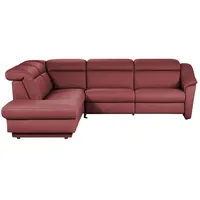 HIMOLLA Ecksofa Leder 9707 ¦ rot ¦ Maße (cm): B: 275 H: 84 T: 245