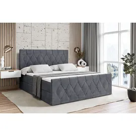 altdecor Boxbett, VELANTO-Z - 160 x 200 - H3 - Dunkelgrau