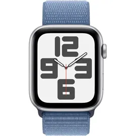 Apple Watch SE 2023 GPS 44 mm Aluminiumgehäuse silber, Sport Loop winterblau