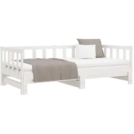 vidaXL Kinderbett Tagesbett Ausziehbar 2x(90 x 200) cm Kiefer massiv weiß