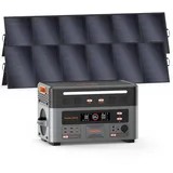OSCAL 3600W Solargenerator PowerMax 3600PE mit 2x500W Solarpanel, 2016Wh LiFePO4 Akku Tragbare Powerstation, App & UPS, 14 Anschlüsse, Portable Power Station für Camping, Wohnmobile, Notstrom