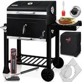 Kesser KESSER® Grill Grillwagen mit Deckel, Rädern, Edelstahl-Griff, Grillrost, und Thermometer Holzkohle kohlegrill Wagen groß Kohle BBQ