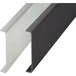 Deko-Wandprofil 1,25 m Edelstahl, gebürstet / schwarz matt | Edelstahl Feinschliff - 24 mm