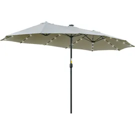 Outsunny Doppelsonnenschirm 450 x 265 cm Hellgrau/Schwarz