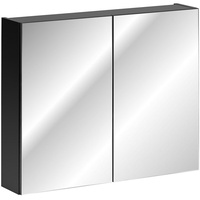 Lomadox Spiegelschrank PUEBLA-56-BLACK 80 cm, in matt schwarz, B/H/T ca. 80/65/17 cm schwarz