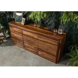 Massivmoebel24 Sideboard 185 x 80 x 40 cm Walnuss gewachst