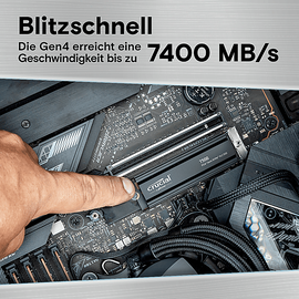 Crucial T500 SSD M.2 2280 / M-Key / PCIe 4.0 x4, Kühlkörper