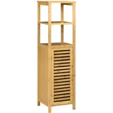 kleankin Badezimmerschrank 29,9 x 120 x 30 cm Beige