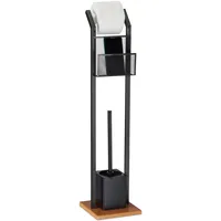 Relaxdays WC-Garnitur Schwarz mit Ablage (10024628)