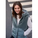 Weste mit Strukturmix - Grün