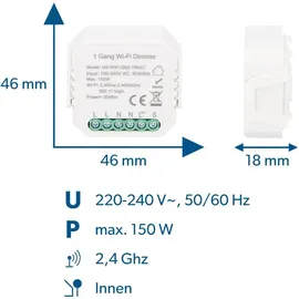 Unitec WIFI Dimmer-Einbaumodul steuerbar per Tuya-App