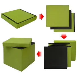 Dune Design Sitzwürfel faltbar 38x38cm Sitzhocker Polsterhocker 42L Stauraum Grün