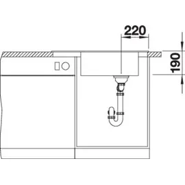 Blanco Elon XL 6 S links Einbau von Oben silgranit softweiß Handbetätigung 780 x 500 mm