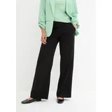 bonprix Anzughose BONPRIX, Damen, Gr. 56/58 (XXXL), N-Gr, schwarz, Obermaterial: 70% Polyester, Viskose, 5% Elasthan, loose fit, Hosen Anzughose, aus Polyester, Viskose und Elasthan, mit Taschen, mit Bequembund