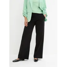 bonprix Anzughose BONPRIX, Damen, Gr. 56/58 (XXXL), N-Gr, schwarz, Obermaterial: 70% Polyester, Viskose, 5% Elasthan, loose fit, Hosen Anzughose, aus Polyester, Viskose und Elasthan, mit Taschen, mit Bequembund