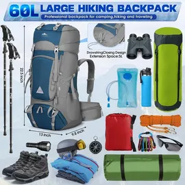 luxuskollektion Trekkingrucksack 60L blau