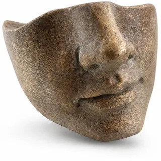 Pflanztopf Gesicht Antik Gold Beton Blumentopf Dekotopf Übertopf 10 cm Neu