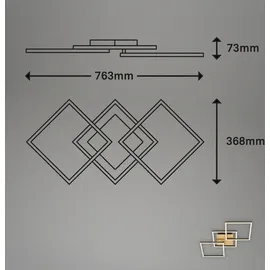 Briloner Frame, gold, dimmbar, 3-flammig