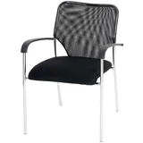Proregal Besucherstuhl Stoff Schwarz 2er Set