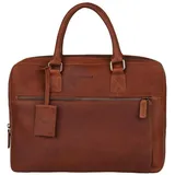 Burkely Fundamentals Antique Avery Odell Laptopbag 13,3'' – Cognac - Premium Leder Laptoptasche – Gepolstertes Fach & Klassisches Design - Einheitsgröße