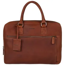 Burkely Fundamentals Antique Avery Odell Laptopbag 13,3'' – Cognac - Premium Leder Laptoptasche – Gepolstertes Fach & Klassisches Design - Einheitsgröße