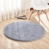 LLWYH 5 Stück Badteppich Badematte Badezimmerteppich Badvorleger Berber Fleece Weiches Und Bequemes Rundes Kissen Computerstuhlkissen Schlafzimmer Wohnzimmer Nachtteppich 100 cm Durchmesser Blau Grau