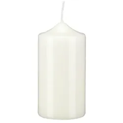 Kopschitz Kerzen Stumpen Kerzen Elfenben 8 x Ø 6 cm, 12 Stück getauchte Stumpenkerzen mit Spitzkopf in RAL Qualität