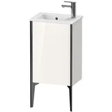 Duravit XViu Waschtisch-Unterschrank XV4480LB222 41x29x59,4cm, stehend, schwarz matt, Anschlag links, weiß hochglanz.