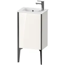 Duravit XViu Waschtisch-Unterschrank XV4480LB222 41x29x59,4cm, stehend, schwarz matt, Anschlag links, weiß hochglanz.