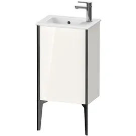 Duravit XViu Waschtisch-Unterschrank XV4480LB222 41x29x59,4cm, stehend, schwarz matt, Anschlag links, weiß hochglanz.