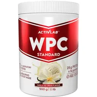 Activlab Whey Protein Pulver - 25 g Protein pro Portion ohne Zuckerzusatz - Hochwertiges Molkenprotein Konzentrat für Muskelaufbau und Regeneration - WPC STANDARD 500 g Vanille-Eis