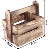 Flaschenträger geflammt Holz Kiste für 6 Flaschen Holzkiste