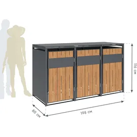 Westmann Mülltonnenbox Varius 3 198 x 116 cm grau