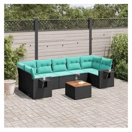 vidaXL Gartensofa-Set 8-tlg. Loungesofa schwarz
