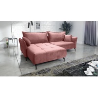 Fun Möbel Ecksofa Schlafsofa Sofa VICTORIA Stoff, Element Altrosa Ottomane Links