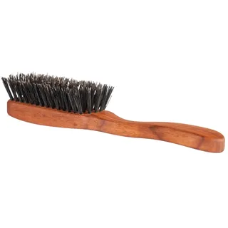 Holz-Leute Haarbürste Wildschweinborste Holzbürste, Naturborsten Langhaarbürste Pflaume braun
