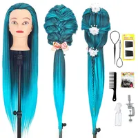 Neverland Frisierkopf Friseur Echthaar Übungskopf Friseurkopf Trainingsköpfe für Kinder (28" Blau)