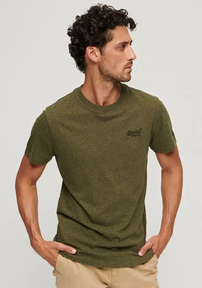 Superdry Rundhalsshirt »Organic Cotton Essential Logo T-Shirt« Superdry olive fleck XL