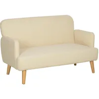 Homcom 2 Sitzer Sofa, Kleine Couch mit Samtoptik, Holzbeine, Dicke Gepolsterter Polstersofa mit Armlehne für Wohnzimmer, Sofas | Gr.: onesize