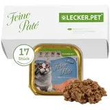 Lyra Pet 17 x 100 g Lecker.Pet® Mia's Feine Paté Reich an Lachs Katzenfutter Nassfutter Vollnahrung
